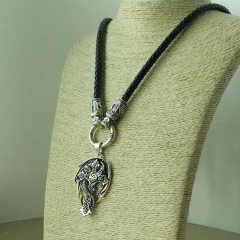 GA - Celtic Dragon and Cross Pendant Necklace