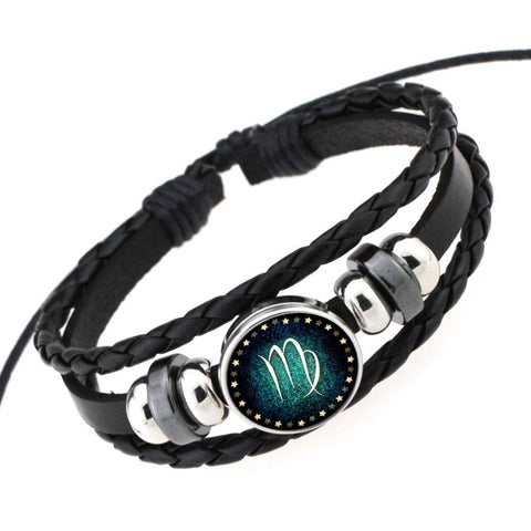 GA - Zodiac Braided Leather Bracelet
