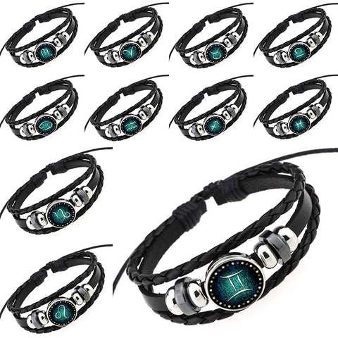 GA - Zodiac Braided Leather Bracelet