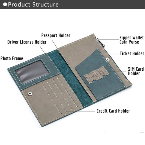 GA - Genuine Leather Passport and Travel Doc Folder