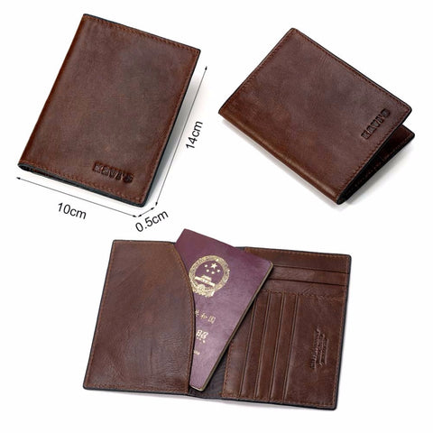 GA - Deluxe Genuine Leather Passport and Card Holder