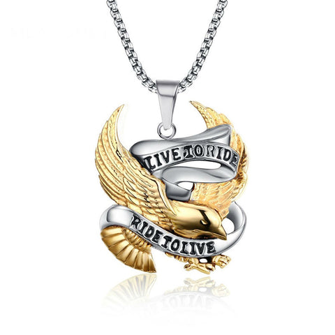 GA - LIVE TO RIDE Eagle Pendant Necklace