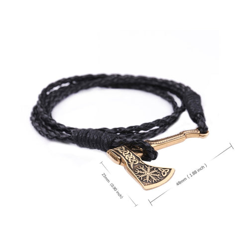 GA - Bearded Axe Leather Bracelet