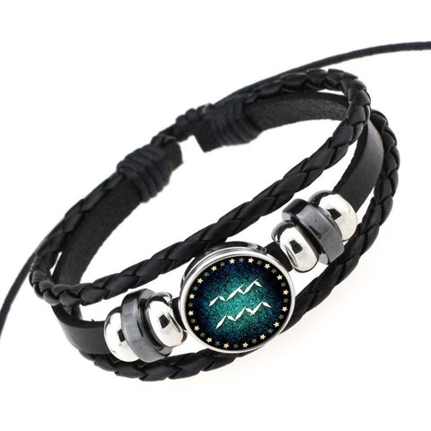 GA - Zodiac Braided Leather Bracelet