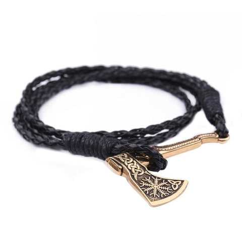 GA - Bearded Axe Leather Bracelet