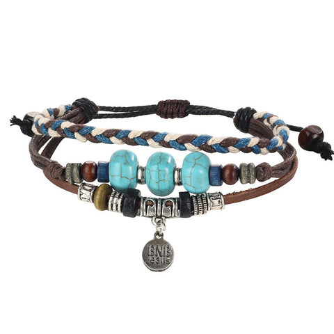 GA - Vintage Leather Charm Bracelet