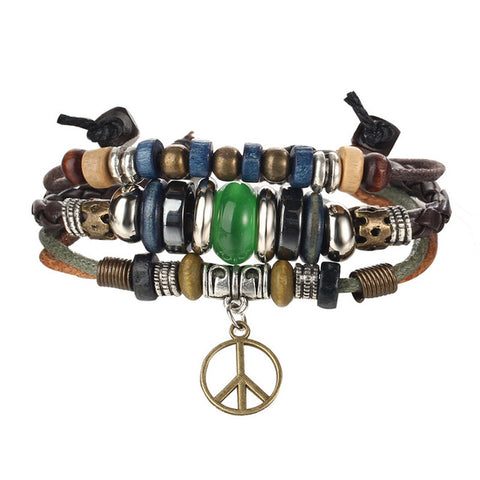GA - Vintage Leather Charm Bracelet