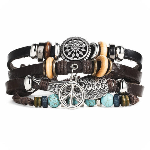 GA - Vintage Leather Charm Bracelet