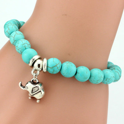 GA - Turquoise Stone Charm Bracelet