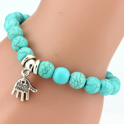 GA - Turquoise Stone Charm Bracelet