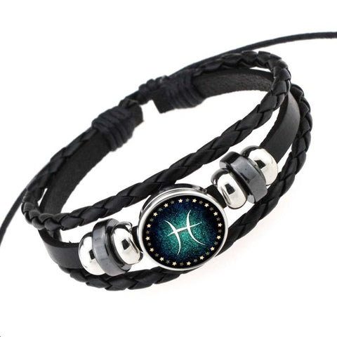 GA - Zodiac Braided Leather Bracelet
