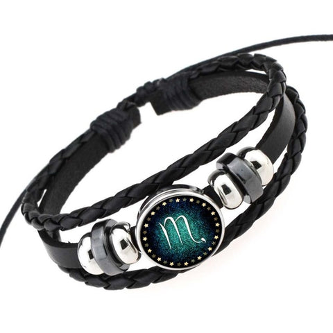 GA - Zodiac Braided Leather Bracelet