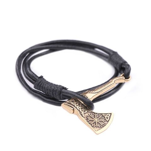 GA - Bearded Axe Leather Bracelet