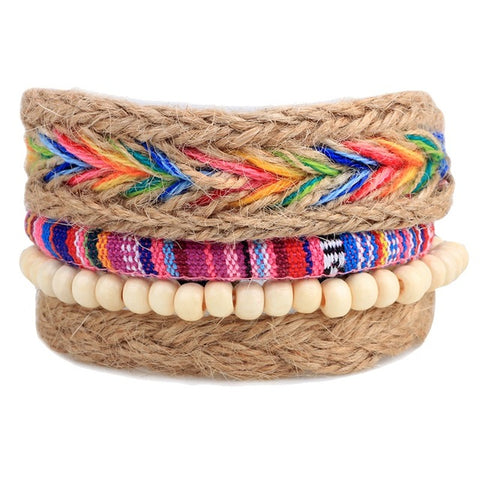 GA - Handmade Braided Leather Bracelet Set