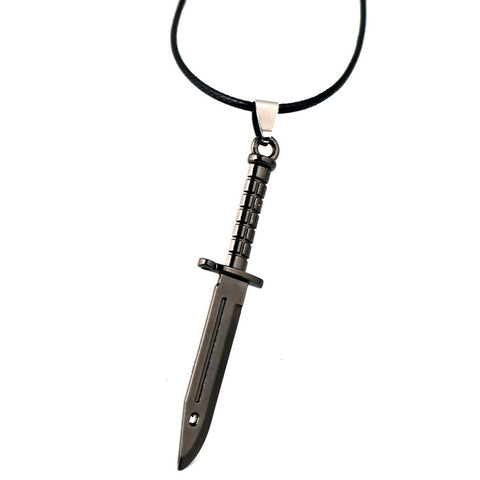 GA - Knife Pendant Leather Necklace
