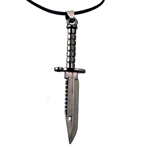 GA - Knife Pendant Leather Necklace